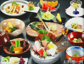 新鮮な海の幸の会席料理