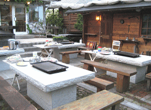すき焼き設備の広場