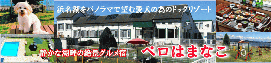 ペロはまなこ　静岡県浜名湖　愛犬の為のドッグリゾート　宿自慢の会席料理　ドッグラン＆ドッグプール完備　絶景湖畔のグルメ宿